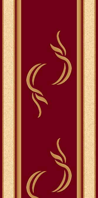 Дорожка ковровая (тканная) Valencia 14 Красный Высота ворса  11 мм. Количество ворсовых точек на кв.м.: 320. Состав  Хитсэт  100%. Вес м2: 2050 г.Рулон 25 метров. Цена за погонный метр