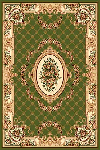 OLIMPOS 13 Зеленый Коллекция российских ковров «Олимпос» - это разнообразный дизайн и формы.  Высота ворса 11 мм. Количество ворсовых точек на кв.м.: 281600. Состав Хитсэт 100%. Вес м2: 2200 г.  Цена за м2: