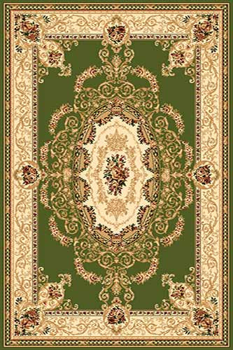 OLIMPOS 3 Зеленый Коллекция российских ковров «Олимпос» - это разнообразный дизайн и формы.  Высота ворса 11 мм. Количество ворсовых точек на кв.м.: 281600. Состав Хитсэт 100%. Вес м2: 2200 г.  Цена за м2: